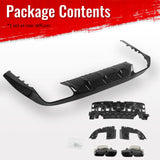 2017-2023 Benz E-Class C238 Coupe E63 Style Gloss Black Rear Diffuser PP + Exhaust Tips