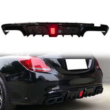 2015-2018 Benz W205 C-Class C63 AMG Gloss Black Rear Diffuser