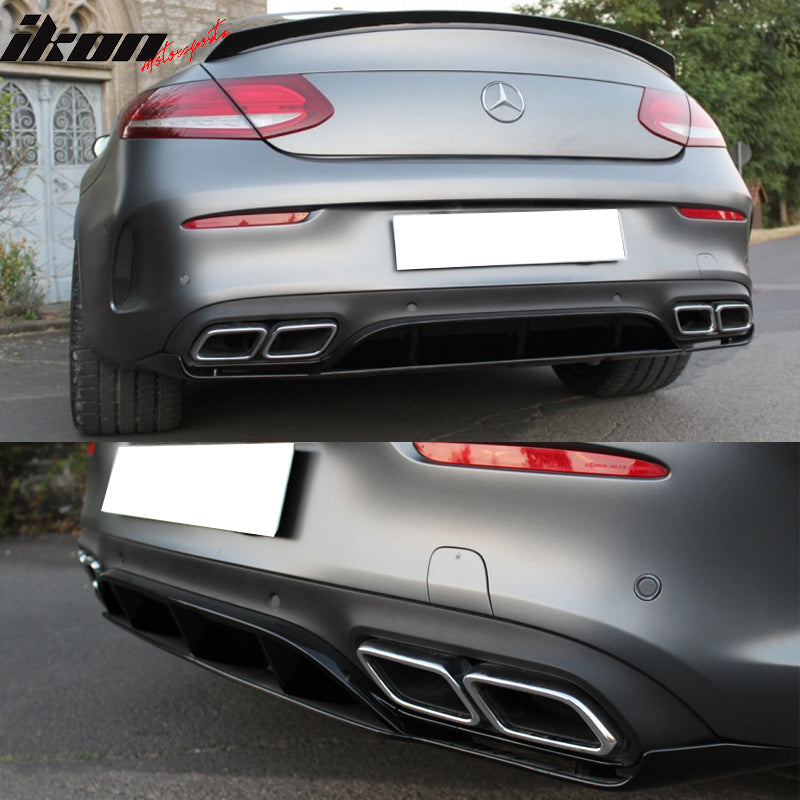 2015-2018 Benz C-Class W205 C63 Coupe AMG Style Rear Diffuser PP
