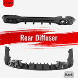 2022-2026 Benz C-Class W206 Sedan C43 Style Gloss Black Rear Diffuser PP + Exhaust Tips
