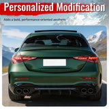 2022-2026 Benz C-Class W206 Sedan C43 Style Gloss Black Rear Diffuser PP + Exhaust Tips