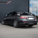 2022-2026 Benz C-Class W206 Sedan C43 Style Gloss Black Rear Diffuser PP + Exhaust Tips