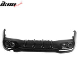 2022-2026 Benz C-Class W206 Sedan C43 Style Gloss Black Rear Diffuser PP + Exhaust Tips