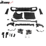 2022-2026 Benz C-Class W206 Sedan C43 Style Gloss Black Rear Diffuser PP + Exhaust Tips