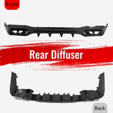 2022-2026 Benz C-Class W206 Sedan C63 Style Gloss Black Rear Diffuser PP + Exhaust Tips