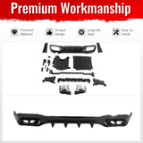 2022-2026 Benz C-Class W206 Sedan C63 Style Gloss Black Rear Diffuser PP + Exhaust Tips