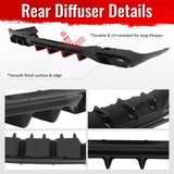 2022-2026 Benz C-Class W206 Sedan C63 Style Gloss Black Rear Diffuser PP + Exhaust Tips