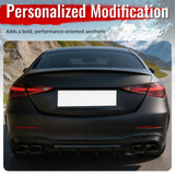 2022-2026 Benz C-Class W206 Sedan C63 Style Gloss Black Rear Diffuser PP + Exhaust Tips