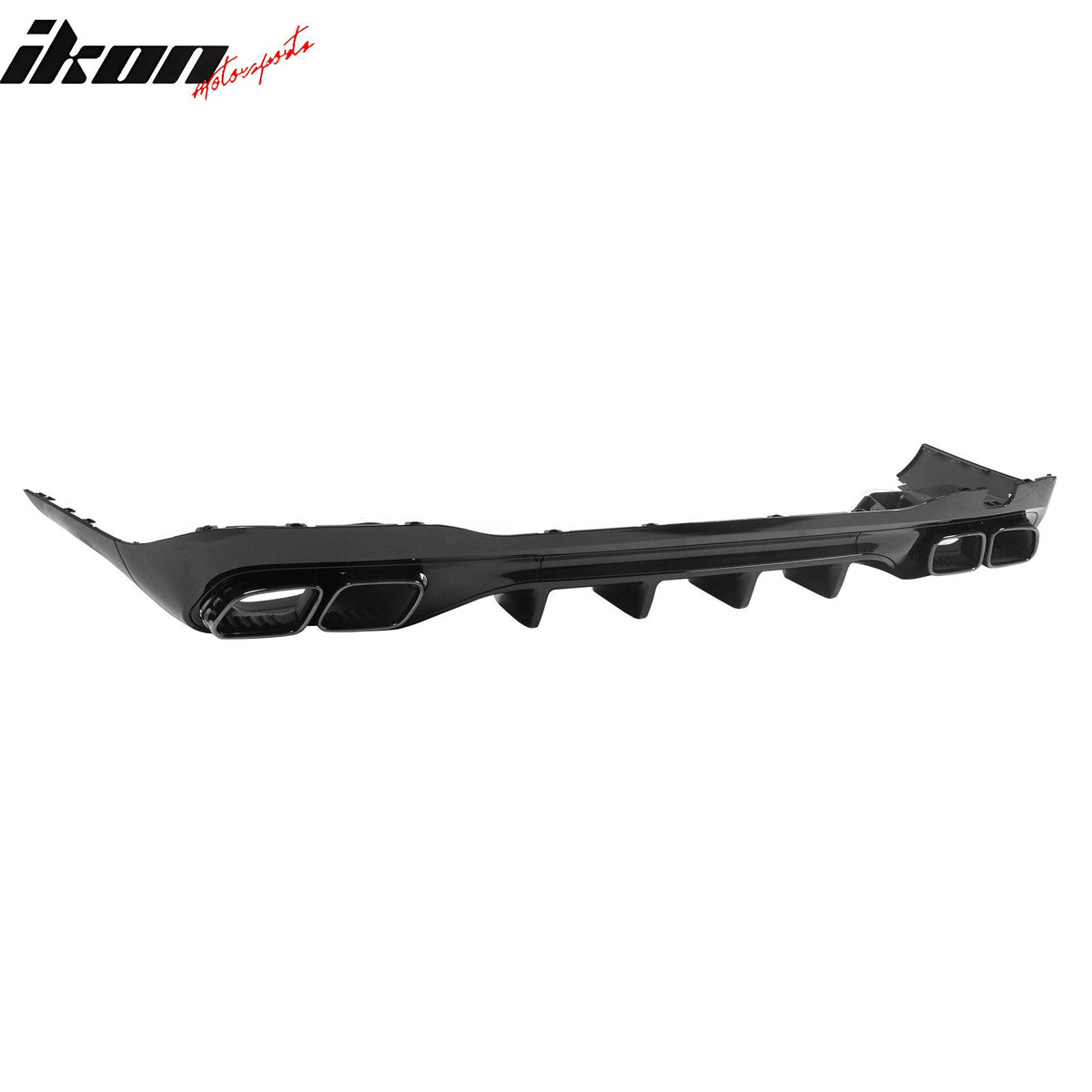 2022-2026 Benz C-Class W206 Sedan C63 Style Gloss Black Rear Diffuser PP + Exhaust Tips