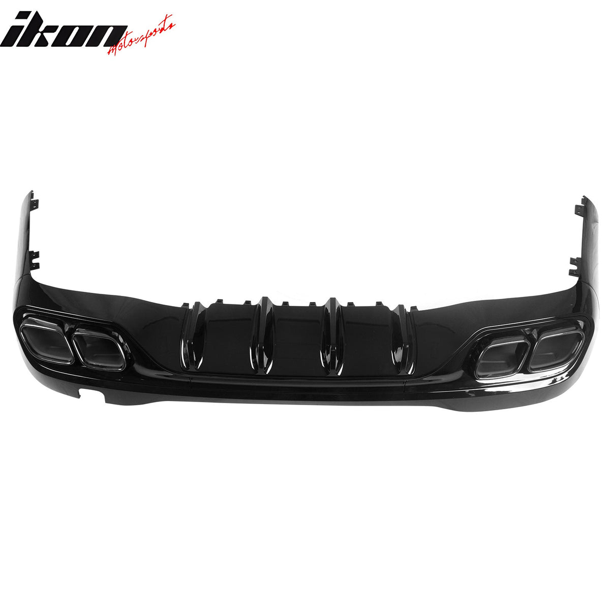 2022-2026 Benz C-Class W206 Sedan C63 Style Gloss Black Rear Diffuser PP + Exhaust Tips