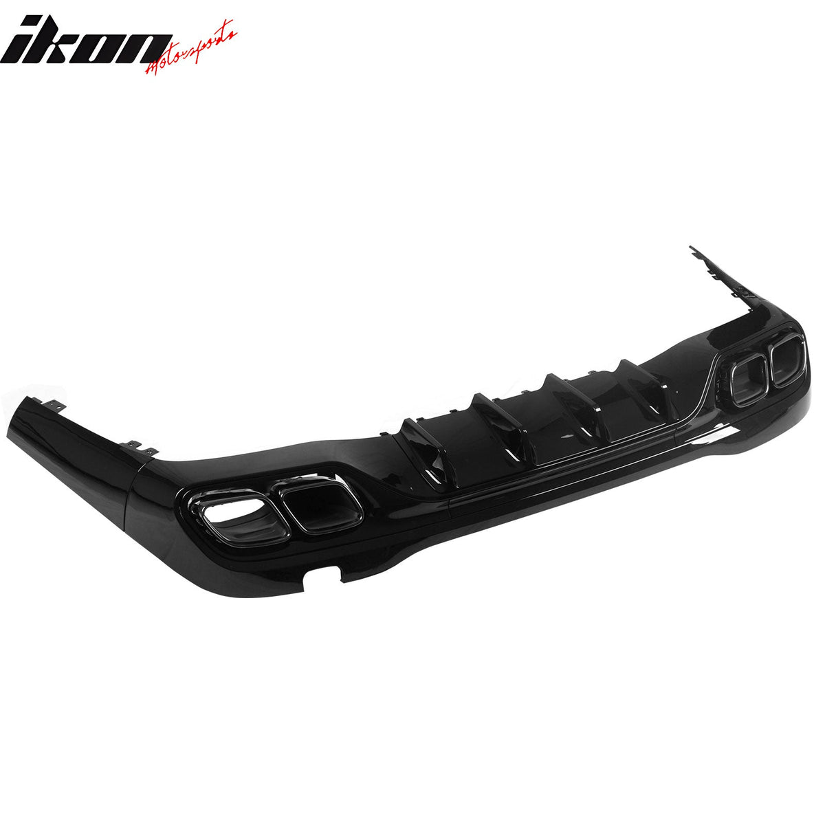 2022-2026 Benz C-Class W206 Sedan C63 Style Gloss Black Rear Diffuser PP + Exhaust Tips