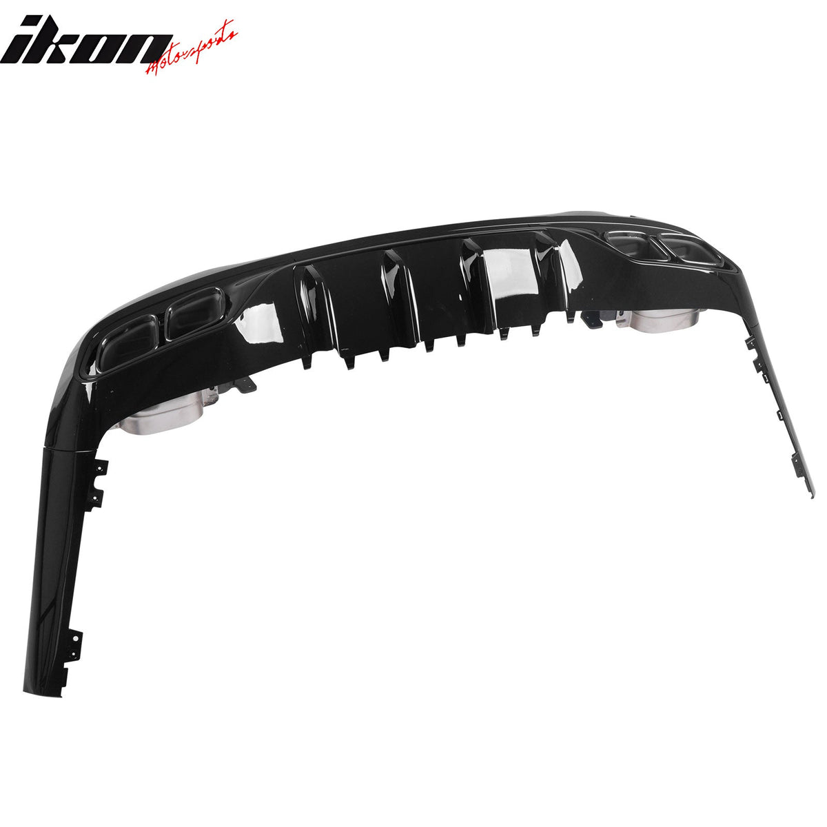 2022-2026 Benz C-Class W206 Sedan C63 Style Gloss Black Rear Diffuser PP + Exhaust Tips