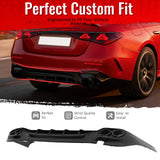 2024-2026 Benz E-Class W214 Sedan E53 Style Gloss Black Rear Diffuser PP + Exhaust Tips