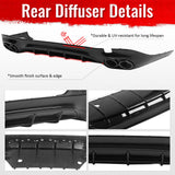 2024-2026 Benz E-Class W214 Sedan E53 Style Gloss Black Rear Diffuser PP + Exhaust Tips