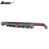 2014-2017 Benz S-Class W222 V222 Brabus Style Carbon Fiber Print Rear Bumper Diffuser & Black Exhaust