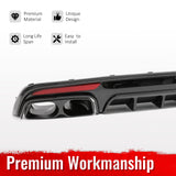 2014-2017 Benz S-Class W222 V222 Brabus Style Gloss Black Rear Bumper Diffuser & Black Exhaust