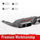2018-2020 Benz S-Class W222 V222 Brabus Style Carbon Fiber Print Rear Bumper Diffuser & Black Exhaust