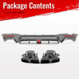 2018-2020 Benz S-Class W222 V222 Brabus Style Carbon Fiber Print Rear Bumper Diffuser & Black Exhaust