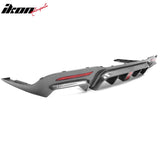 2018-2020 Benz S-Class W222 V222 Brabus Style Carbon Fiber Print Rear Bumper Diffuser & Black Exhaust