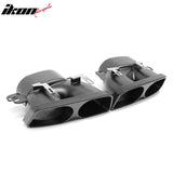 2018-2020 Benz S-Class W222 V222 Brabus Style Carbon Fiber Print Rear Bumper Diffuser & Black Exhaust
