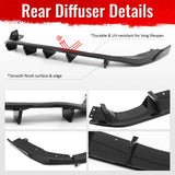 2016-2026 Mazda MX-5 Miata Gloss Black IKON Style Rear Bumper Diffuser ABS 3PCS