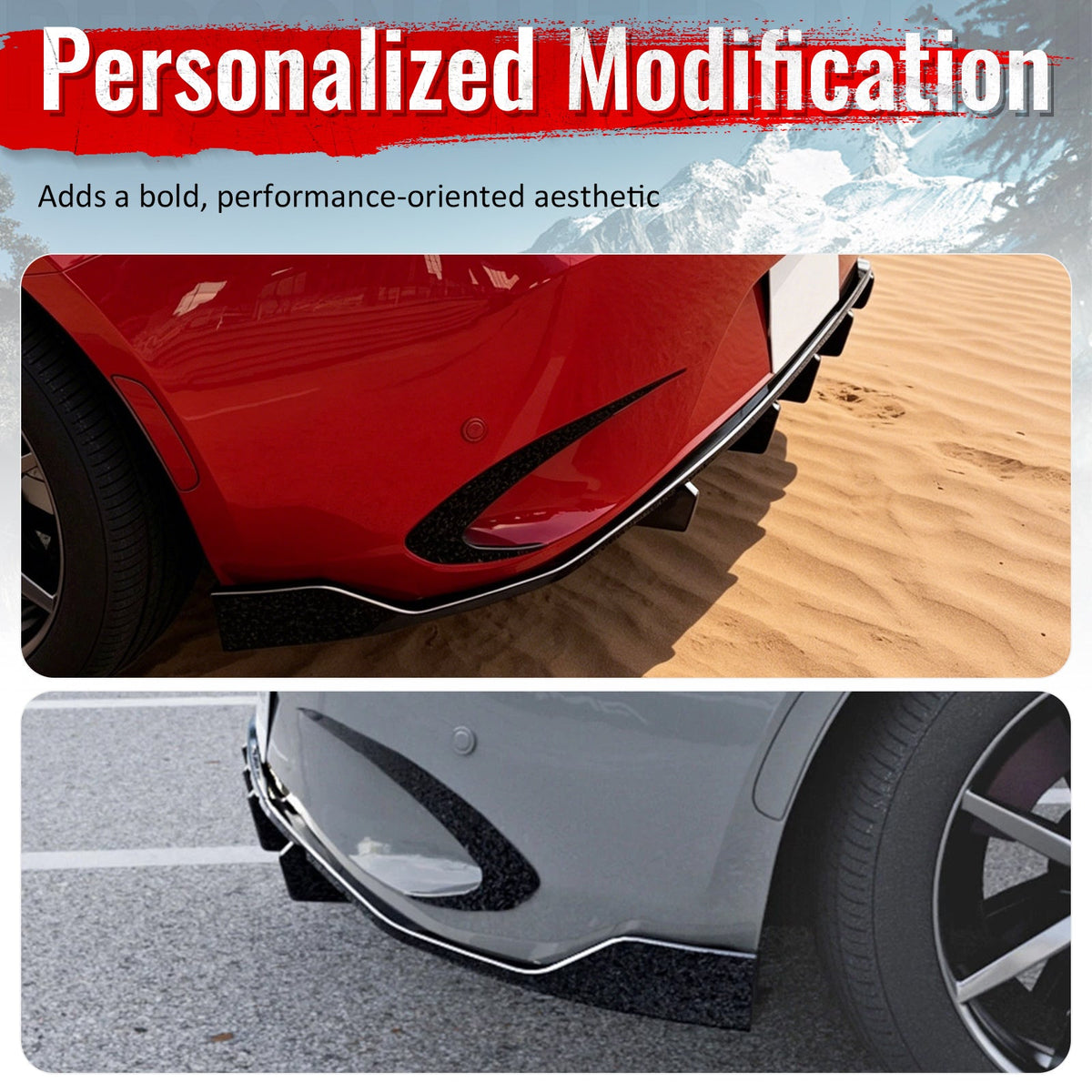 2016-2026 Mazda MX-5 Miata Gloss Black IKON Style Rear Bumper Diffuser ABS 3PCS