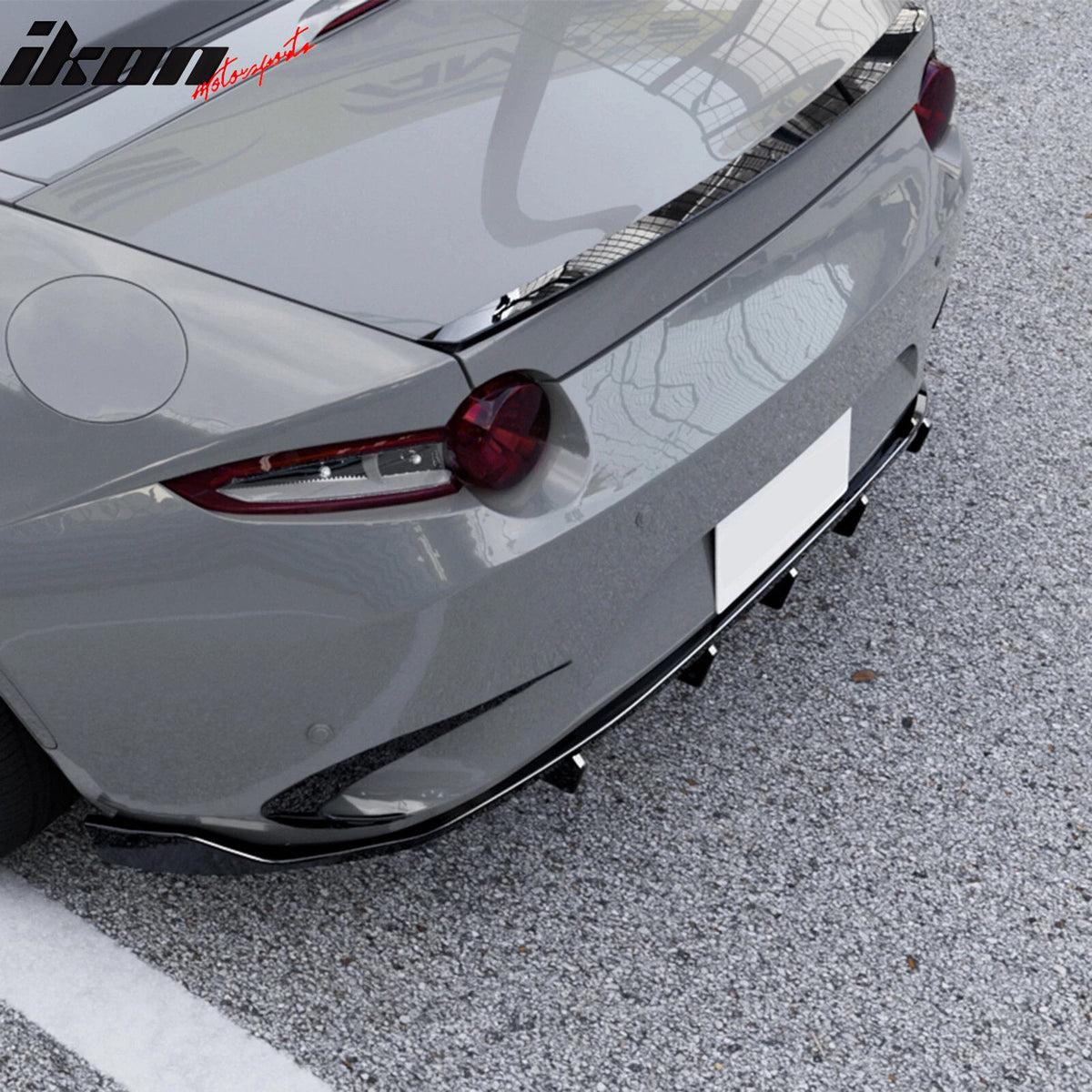 2016-2026 Mazda MX-5 Miata Gloss Black IKON Style Rear Bumper Diffuser ABS 3PCS
