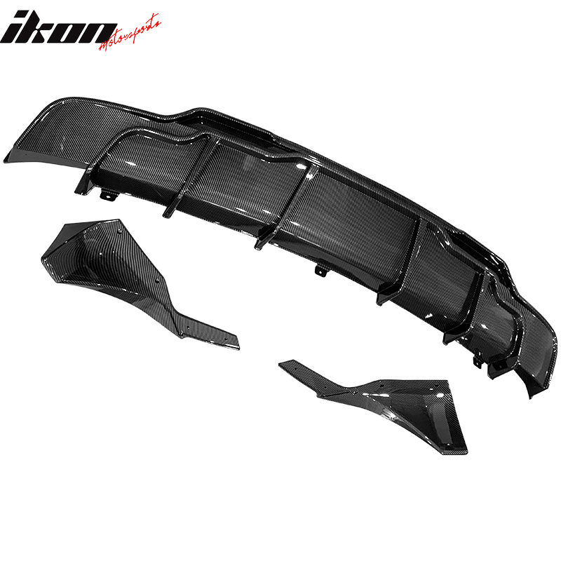 2017-2024 Tesla Model 3 Rear Diffuser with Aprons  IKON Style 3PC