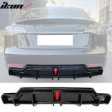 2017-2024 Tesla Model 3 IKON Style Rear Diffuser W/ LED PP