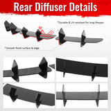 2024-2026 Tesla Model 3 3PCS Rear Bumper Lip Diffuser Shark Fin Lower Valance Exterior Auto Parts IKON Style Painted Gloss Black ABS Plastic