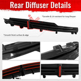 2016-2021 Tesla Model S Rear Diffuser Lip W/ LED Brake Light Lamp Carbon Fiber Print PP