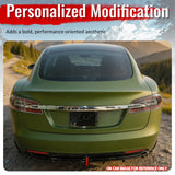 2016-2021 Tesla Model S Rear Diffuser Lip W/ LED Brake Light Lamp Carbon Fiber Print PP