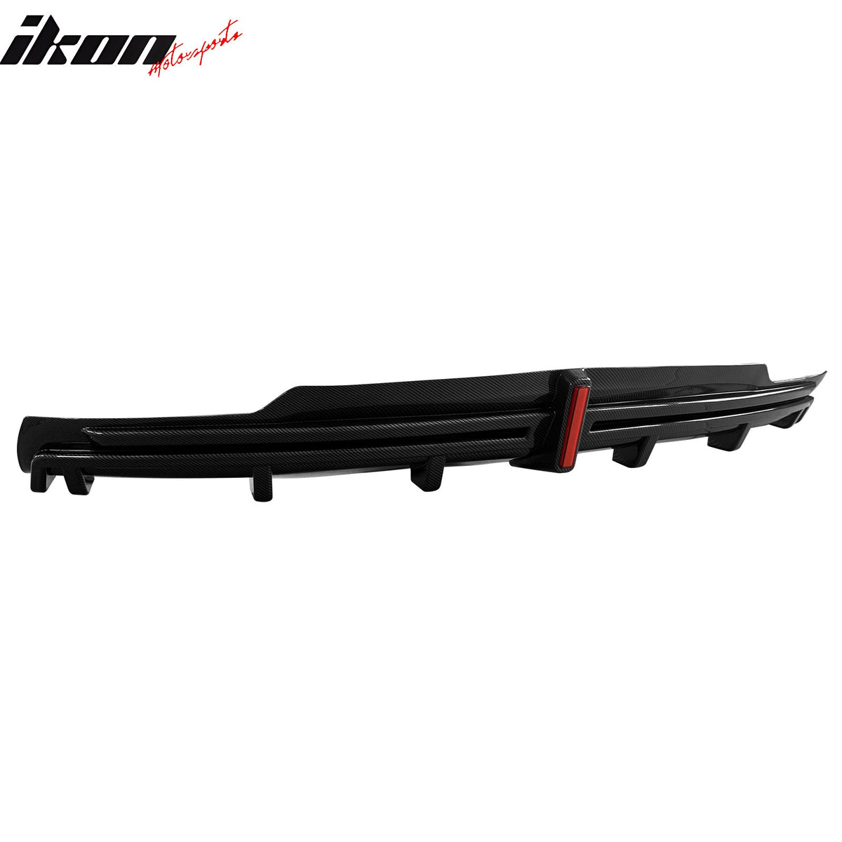 2016-2021 Tesla Model S Rear Diffuser Lip W/ LED Brake Light Lamp Carbon Fiber Print PP