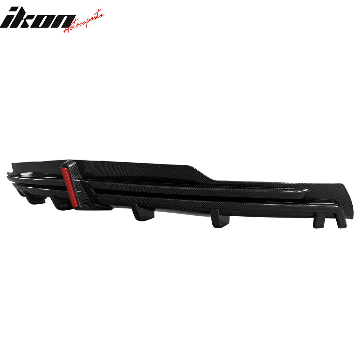 2016-2021 Tesla Model S Rear Diffuser Lip W/ LED Brake Light Lamp Carbon Fiber Print PP
