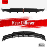 2016-2021 Tesla Model S Rear Diffuser Lip W/ LED Brake Light Lamp Gloss Black PP