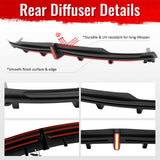 2016-2021 Tesla Model S Rear Diffuser Lip W/ LED Brake Light Lamp Matte Black PP
