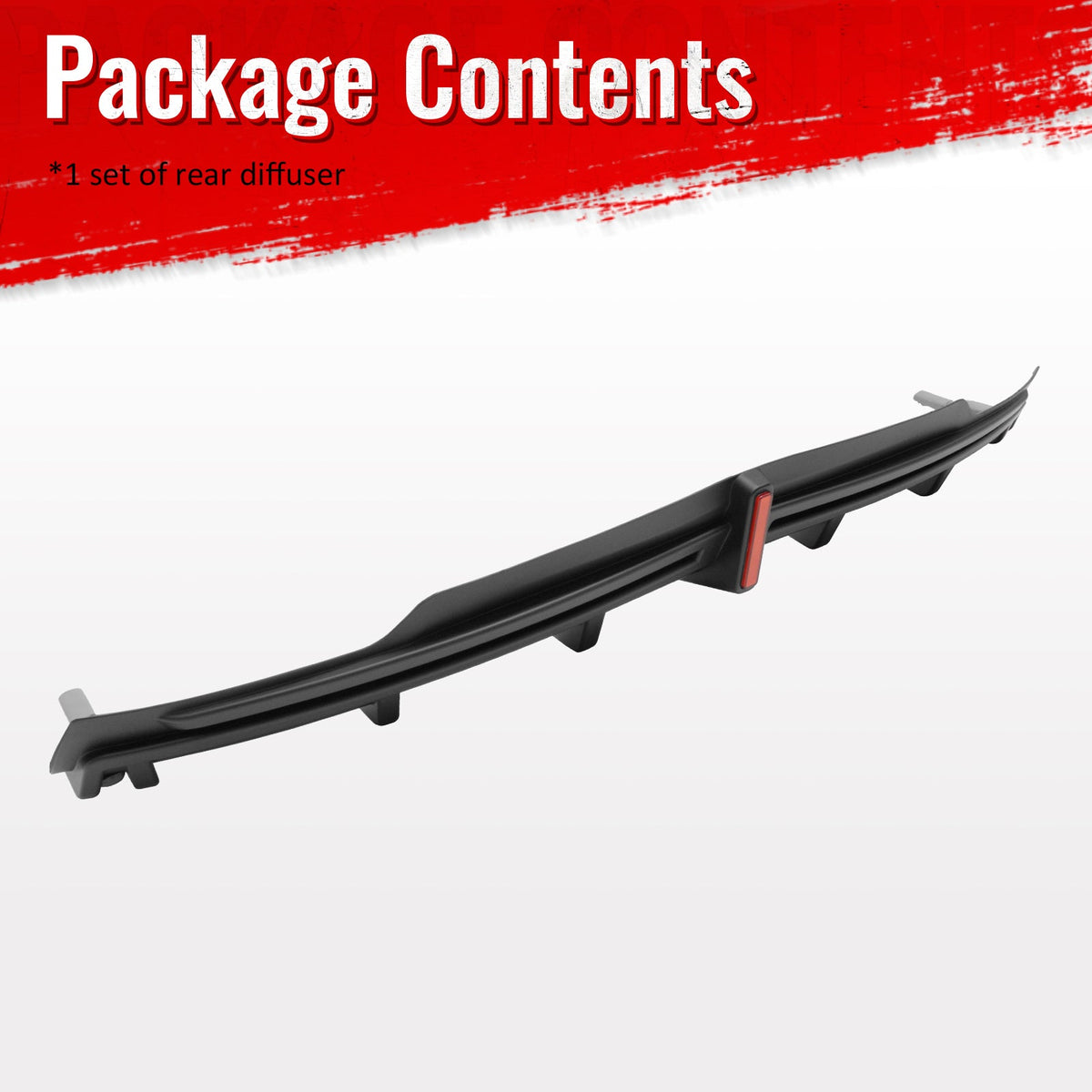 2016-2021 Tesla Model S Rear Diffuser Lip W/ LED Brake Light Lamp Matte Black PP