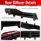 2016-2021 Tesla Model X Rear Diffuser Lip W/ LED Brake Light Lamp Carbon Fiber Print PP