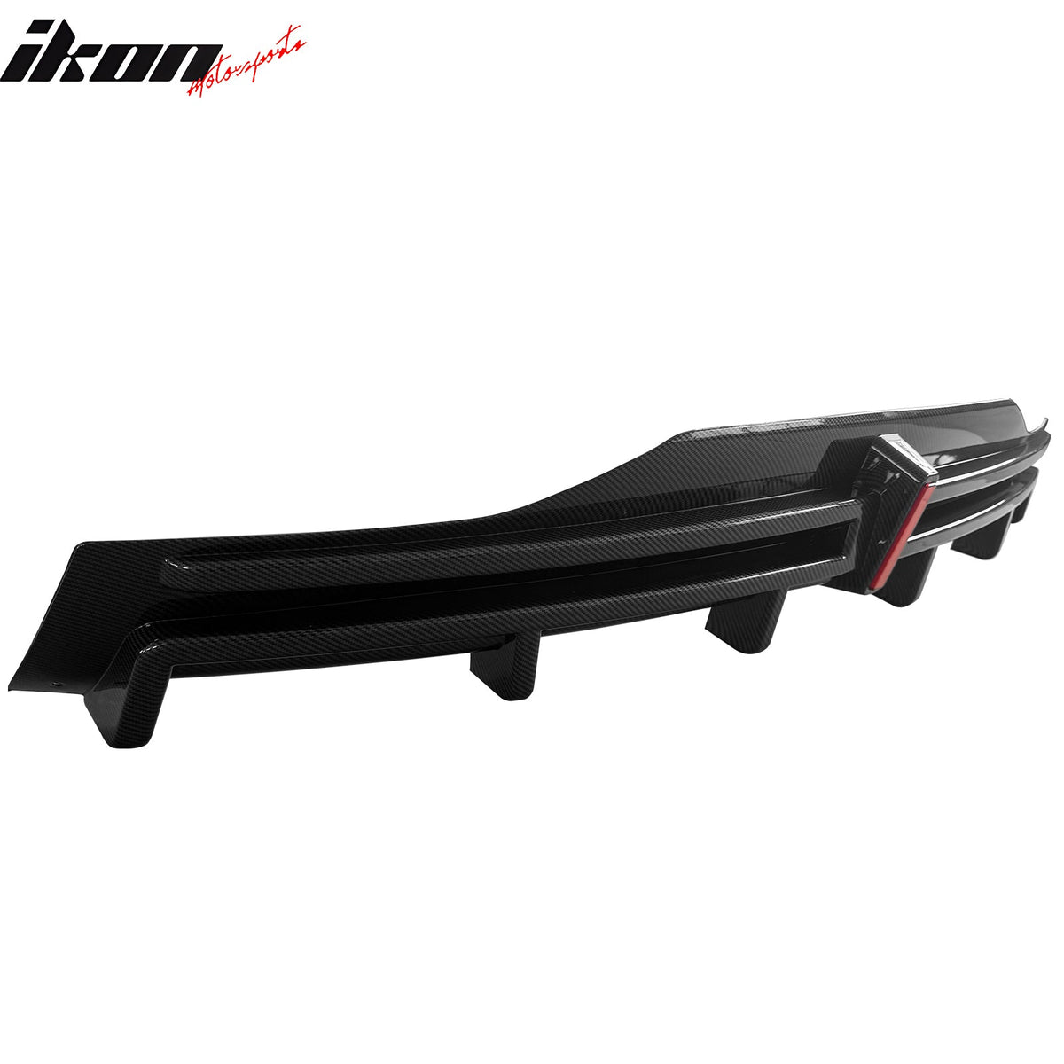 2016-2021 Tesla Model X Rear Diffuser Lip W/ LED Brake Light Lamp Carbon Fiber Print PP