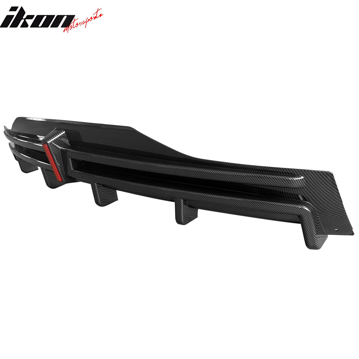 2016-2021 Tesla Model X Rear Diffuser Lip W/ LED Brake Light Lamp Carbon Fiber Print PP