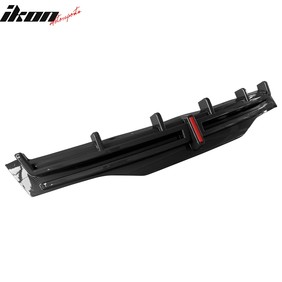 2016-2021 Tesla Model X Rear Diffuser Lip W/ LED Brake Light Lamp Carbon Fiber Print PP