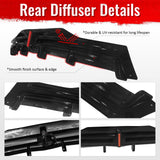 2016-2021 Tesla Model X Rear Diffuser Lip W/ LED Brake Light Lamp Gloss Black PP