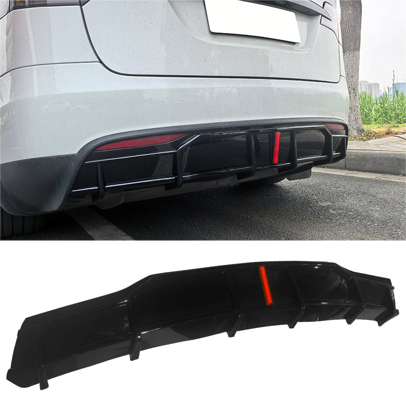 Rear Bumper Diffuser for Tesla Model X 2022-2026 IKON Style Gloss Black PP