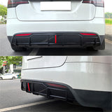 Rear Bumper Diffuser for Tesla Model X 2022-2026 IKON Style Gloss Black PP