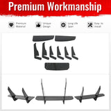 2020-2025 Tesla Model Y 3PCS Rear Bumper Lip Diffuser Shark Fin Lower Valance Exterior Auto Parts IKON Style Painted Gloss Black ABS Plastic