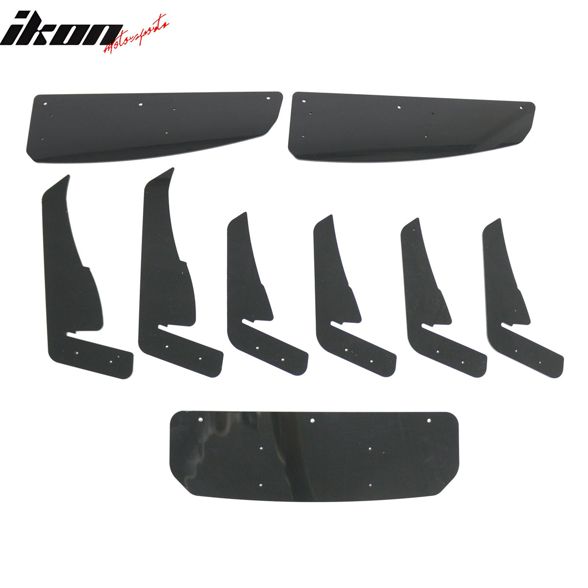 2020-2025 Tesla Model Y 3PCS Rear Bumper Lip Diffuser Shark Fin Lower Valance Exterior Auto Parts IKON Style Painted Gloss Black ABS Plastic