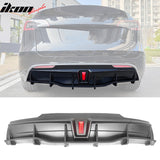 2020-2024 Tesla Model Y Rear Diffuser IKON Style W/ LED PP