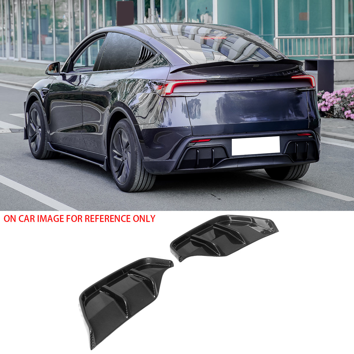 2025-2026 Tesla Model Y Juniper Rear Bumper Aprons Carbon Fiber Print