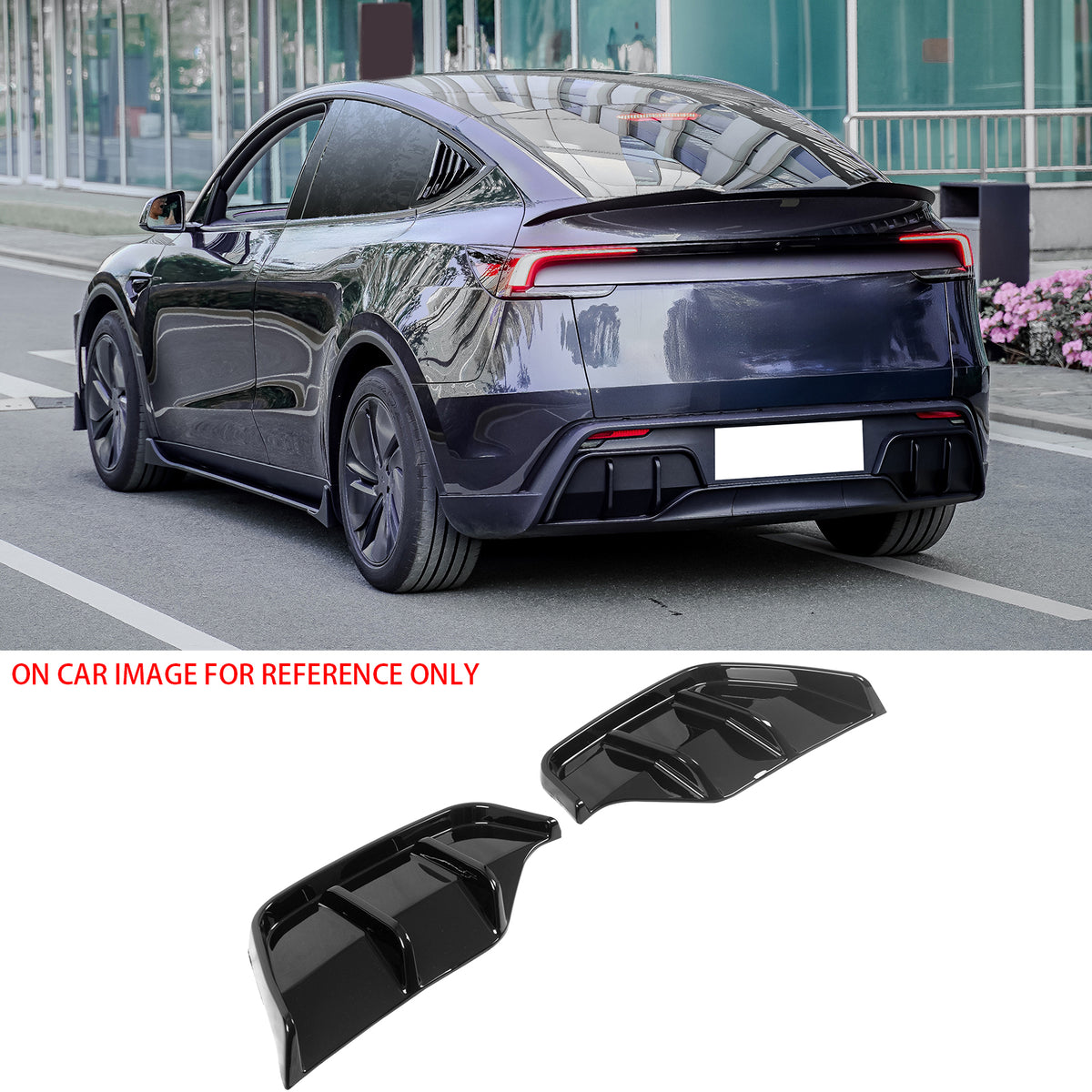 2025-2026 Tesla Model Y Juniper Rear Bumper Side Apron Gloss Black Cap