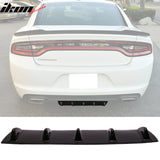 2015-2024 Dodge Charger 5 Fins Gloss Black Rear Bumper Diffuser ABS
